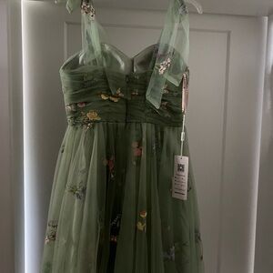 Floral Green Kids Dress